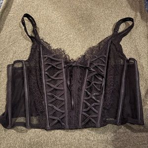 Victoria Secret Black Lace Corset Top